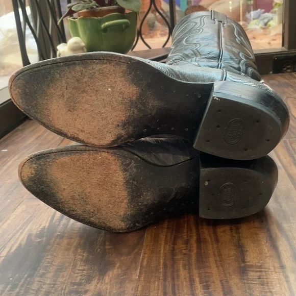 Nocona Gray Cowboy Western Boots Gray Teju Lizard & Leather Men's size 8.5 EE - Picture 13 of 15